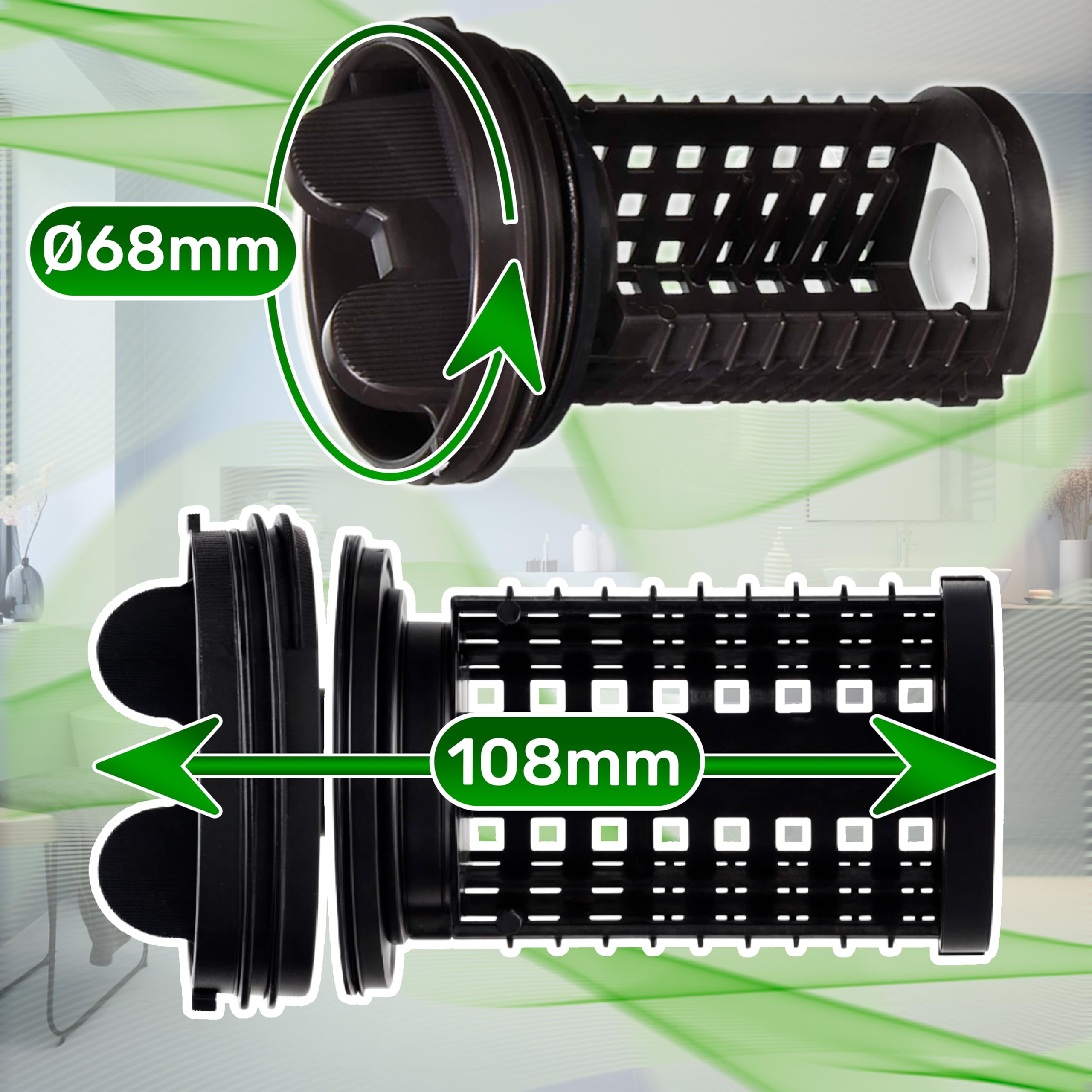 ONIX TECH Filtro Pompa Di Scarico Per Lavatrici LG - Ricambio Con Codici 5230EN3003, 5006EN3017, 383EER2001A - Garanzia 5 Anni