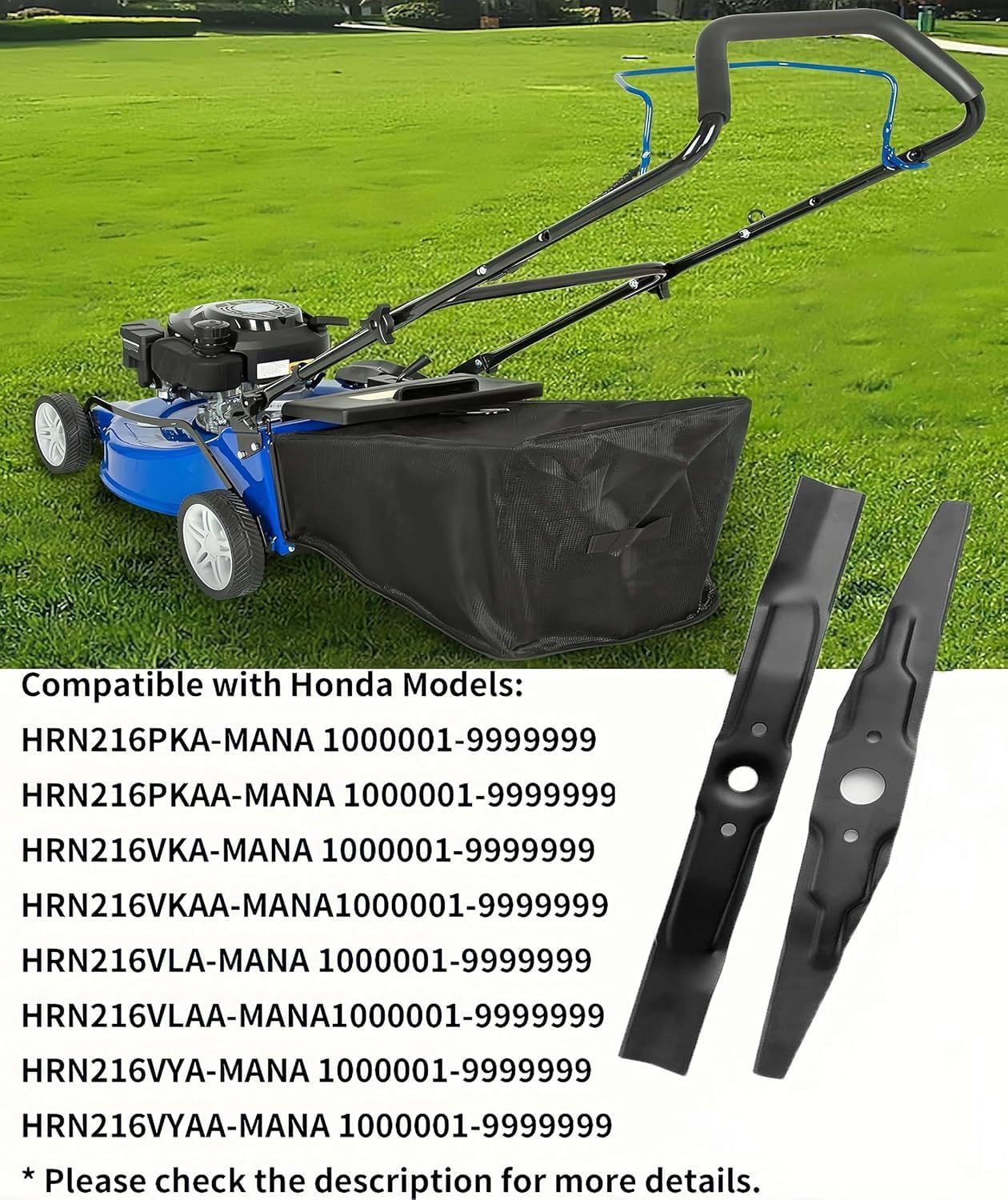 2511-VR8-M00 Bottom Blade and 72531-VR8-M00 Upper Blade Set Kit for Hon da HRB215 HRB216 HRB217 HRM215 HRR216 HRS216 HRT216 Push and Propelled Lawn Mower