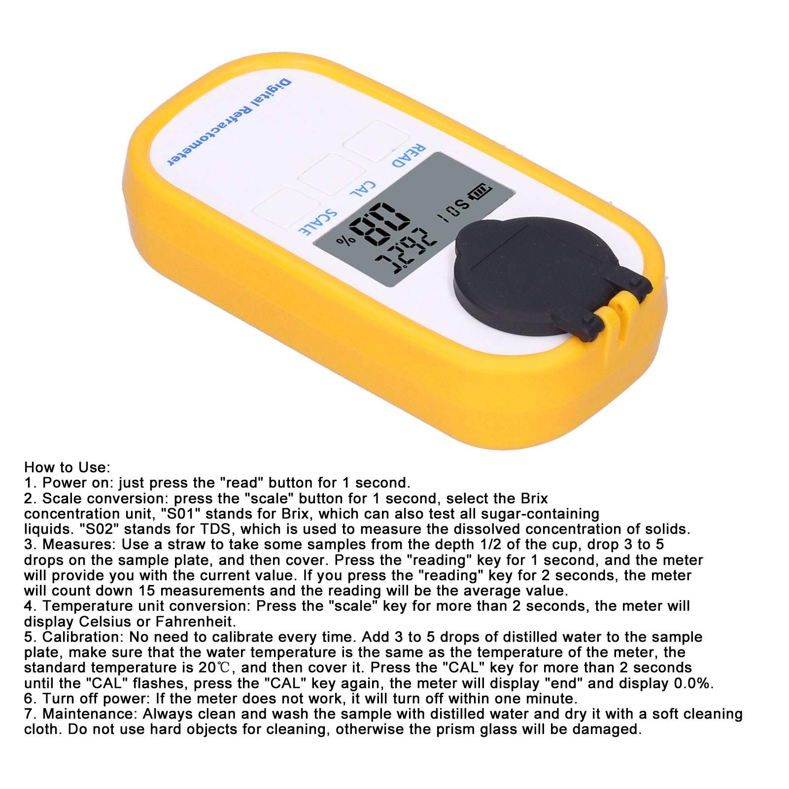 Probador digital portátil Brix/TDS, herramienta de medición de refractómetro, accesorio de apicultura