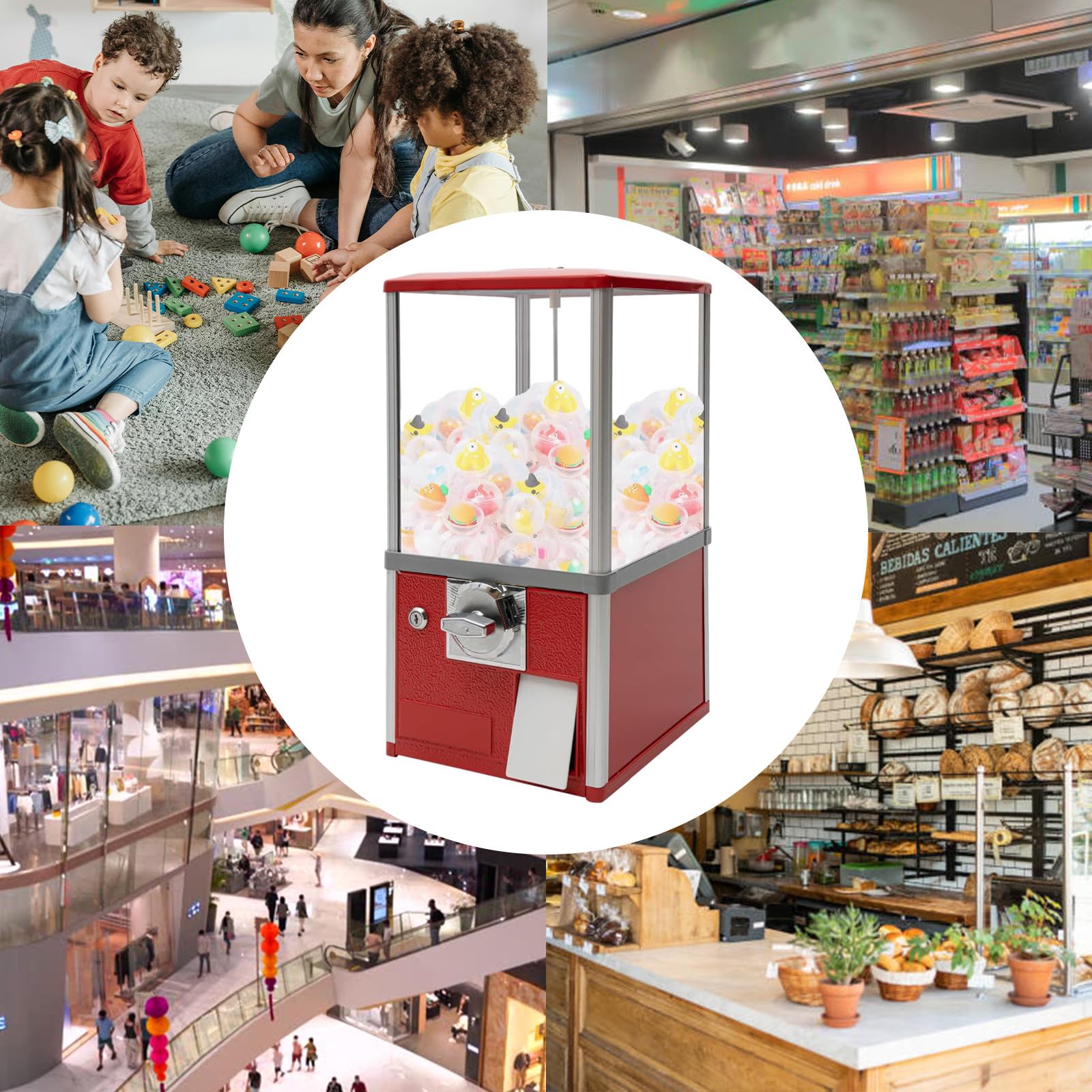 Máquina Expendedora De Juguetes con Cápsulas, Máquina Expendedora Comercial con Dispensador De Chicles, Máquina Twister para Estaciones De Metro, Tiendas Minoristas,Red