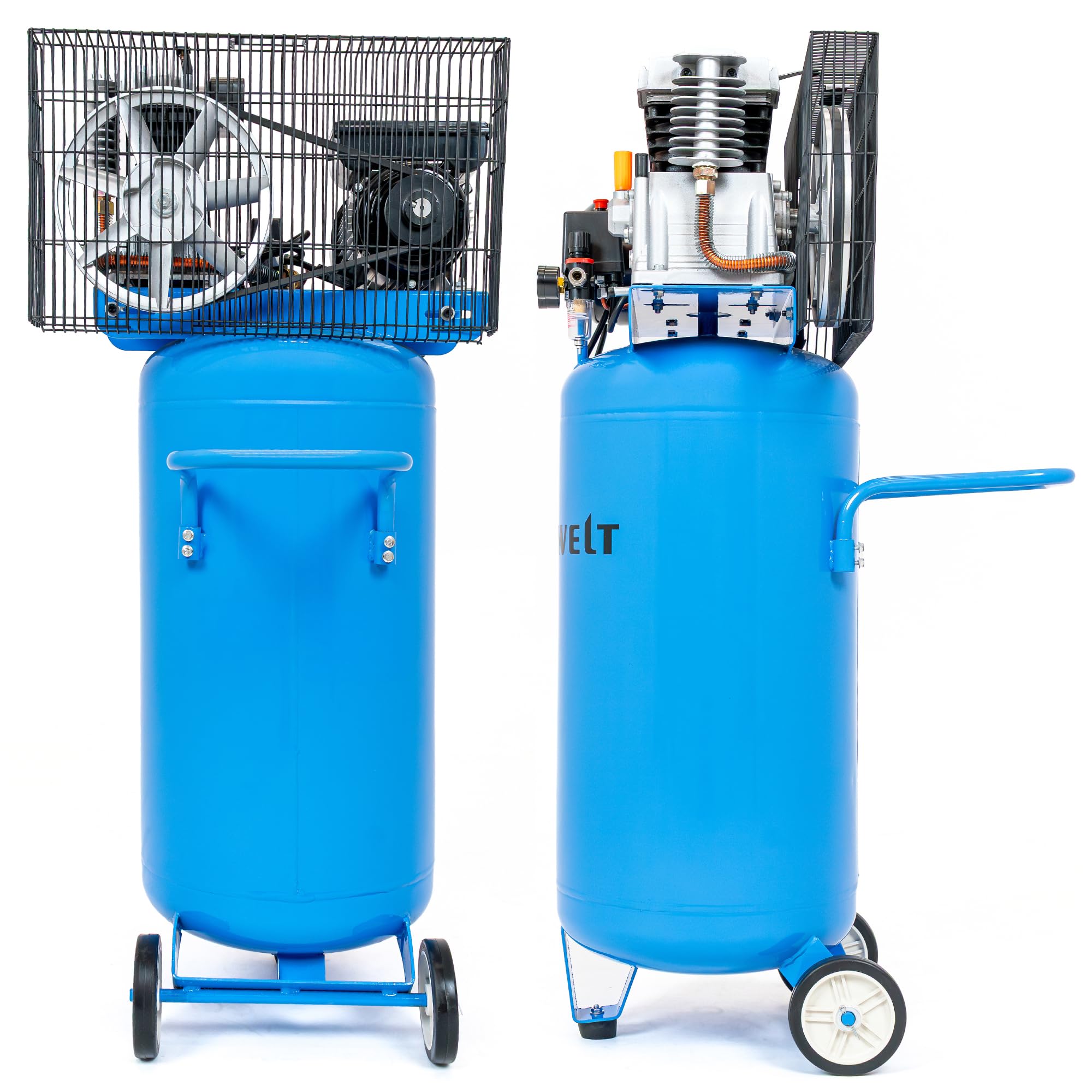 Compresor 100L, 8 Bar, 1800W/2200W/3300W, sin aceite/lubricado, 1/4", regulador, 2 salidas, manómetro, para taller, garaje, neumáticos y pintura (KP-100L)