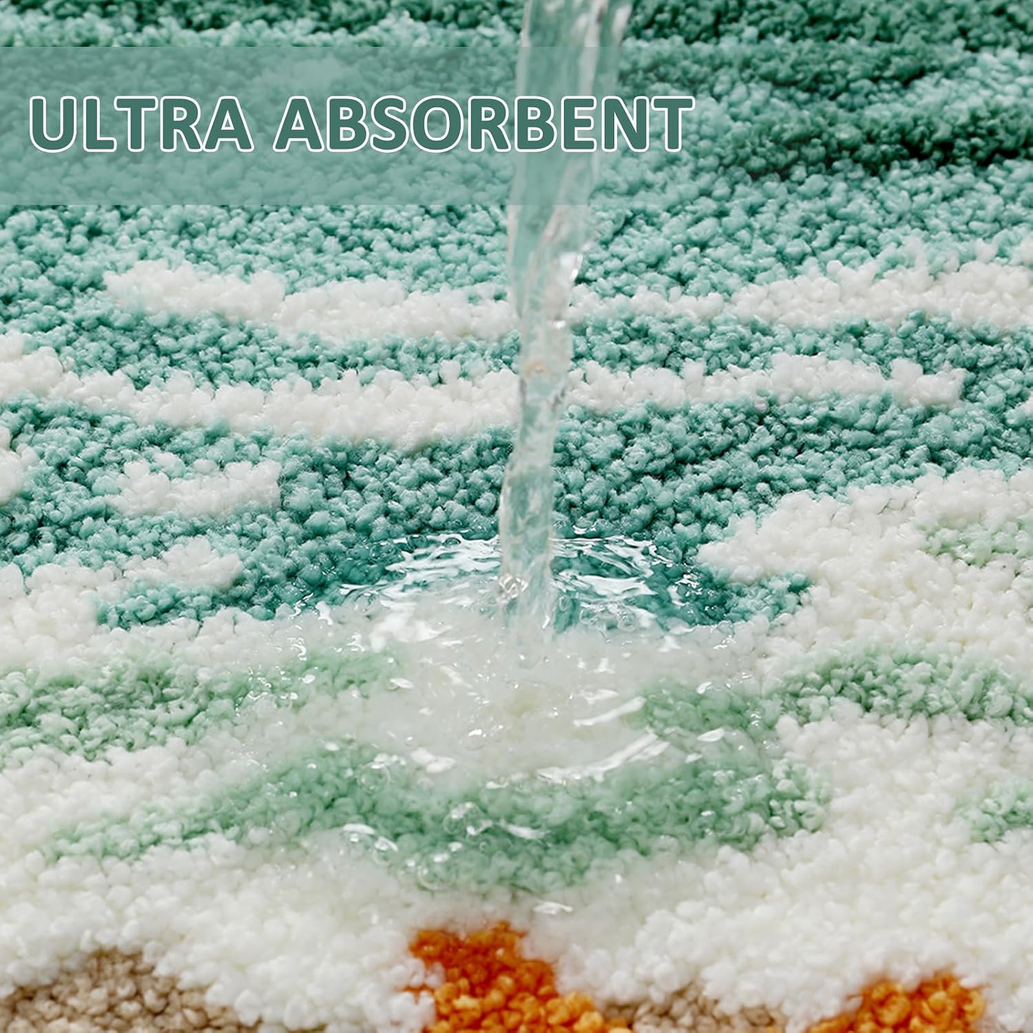Seashell Coastal Bath Mat, Soft Non-Slip Plush Bathroom Rug with Starfish and Shells, Ultra Absorbent Microfiber Shaggy Doormat, Machine Washable Beach-Inspired Decor Rug 20x31 Inch (Shell) image 3