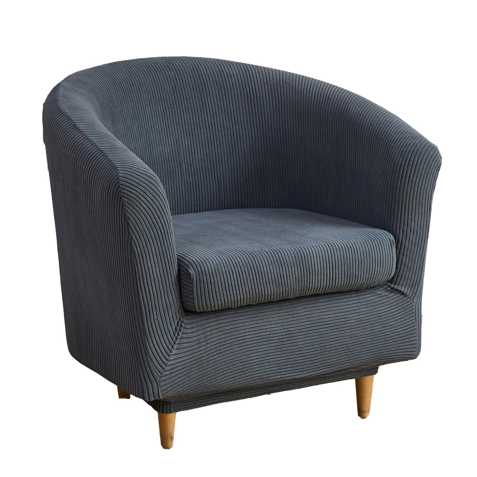 2 Piece Club Chair Cover Stretch Tub Chair Slipcover Soft Round Barrel Chair Covers with Elastic Bottom for Bar Counter Living Room(Dark gray)