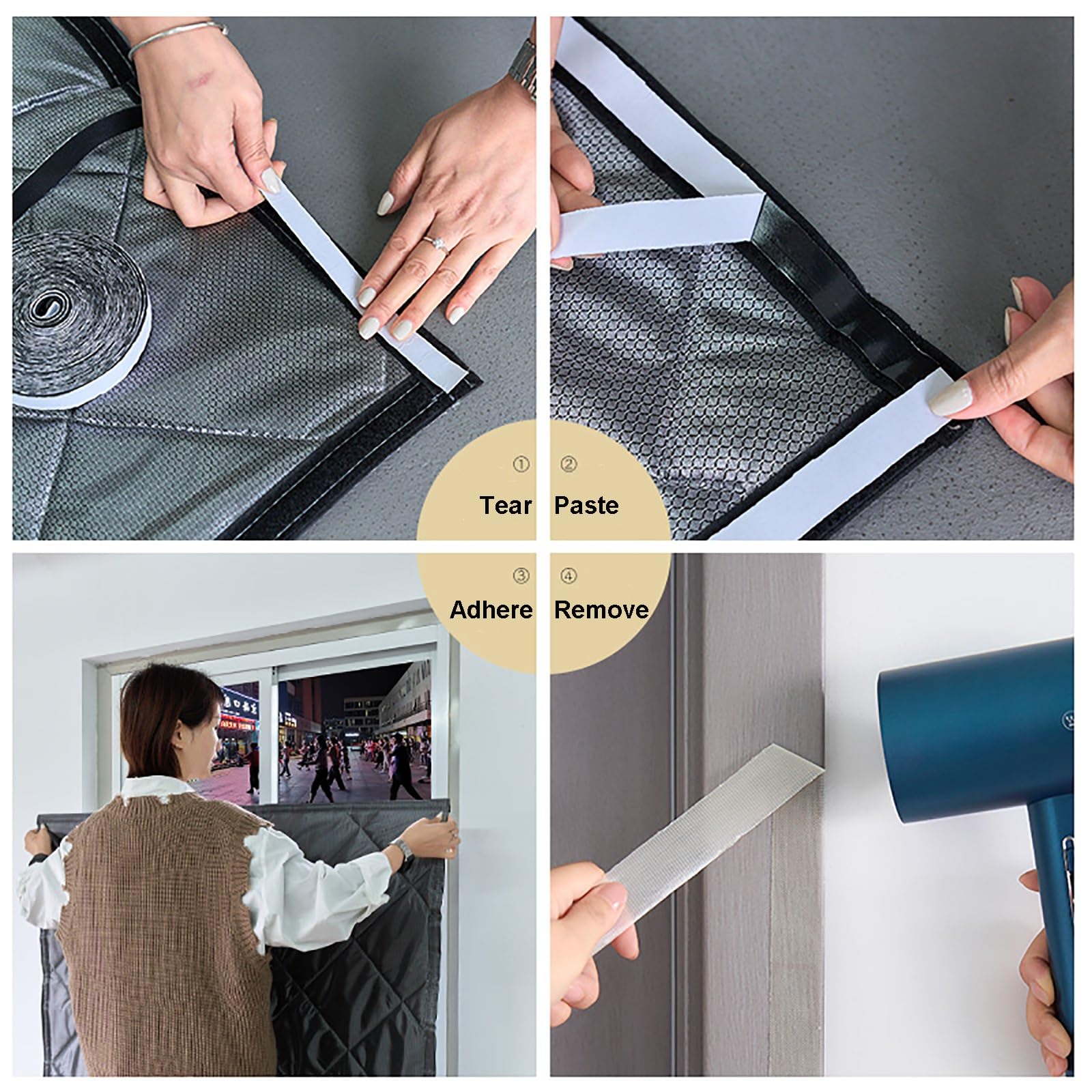 Kit di isolamento termico per finestre, pellicola termica per ridurre il rumore e il freddo, rivestimento isolante antivento per l'inverno, facile da installare,