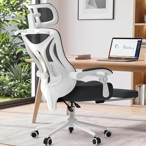 CYKOV Ergonomic Office Chair with Footrest, Reclining Mesh Back, 350