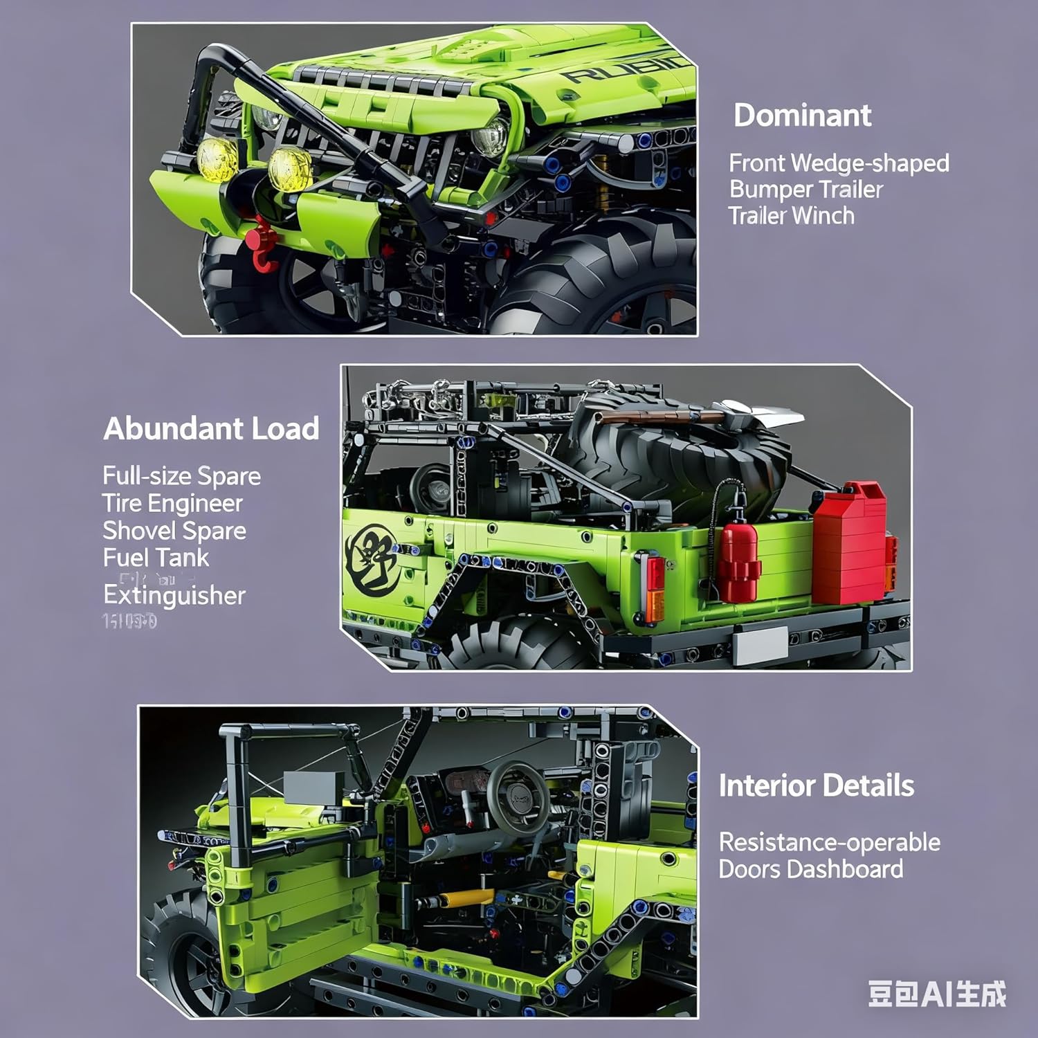 Wrangler 1:8 Scales Off-Road Cars Building Block Sets for Adults-4x4 All Terrain Off Roader Trucks Vehicle SUV Model Toys Kits Birthday for Boys Men Teens Age 14+（2357 PCS）