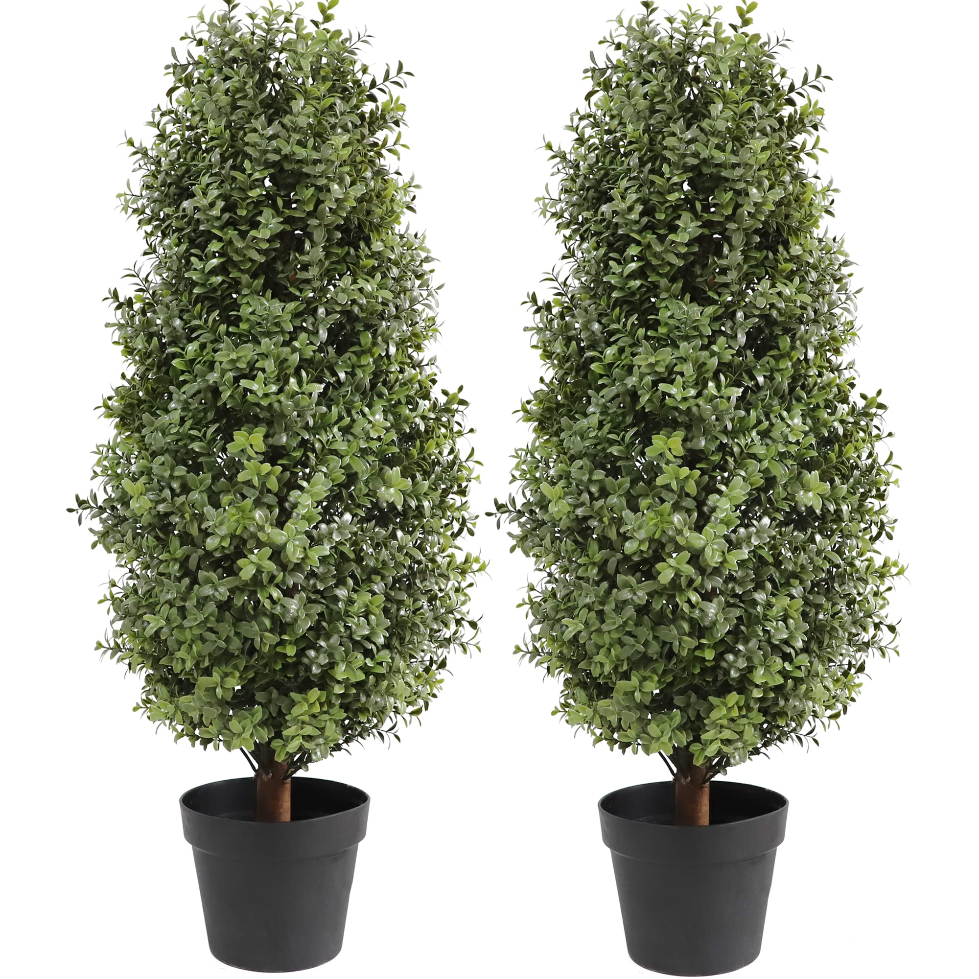 momoplant 3FT35Inch Artificial Plants Tree Shaped Boxwood Topiary Cone
