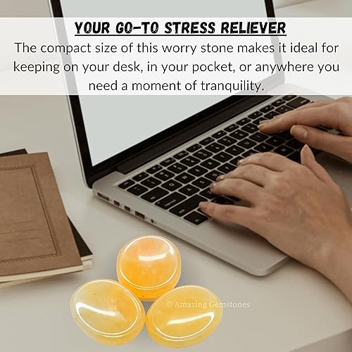 Miniatura 5 de Amazing Gemstone Cristales de aventurina amarilla y piedras curativas Piedras de preocupación para regalos de alivio del estrés Piedra de cristal