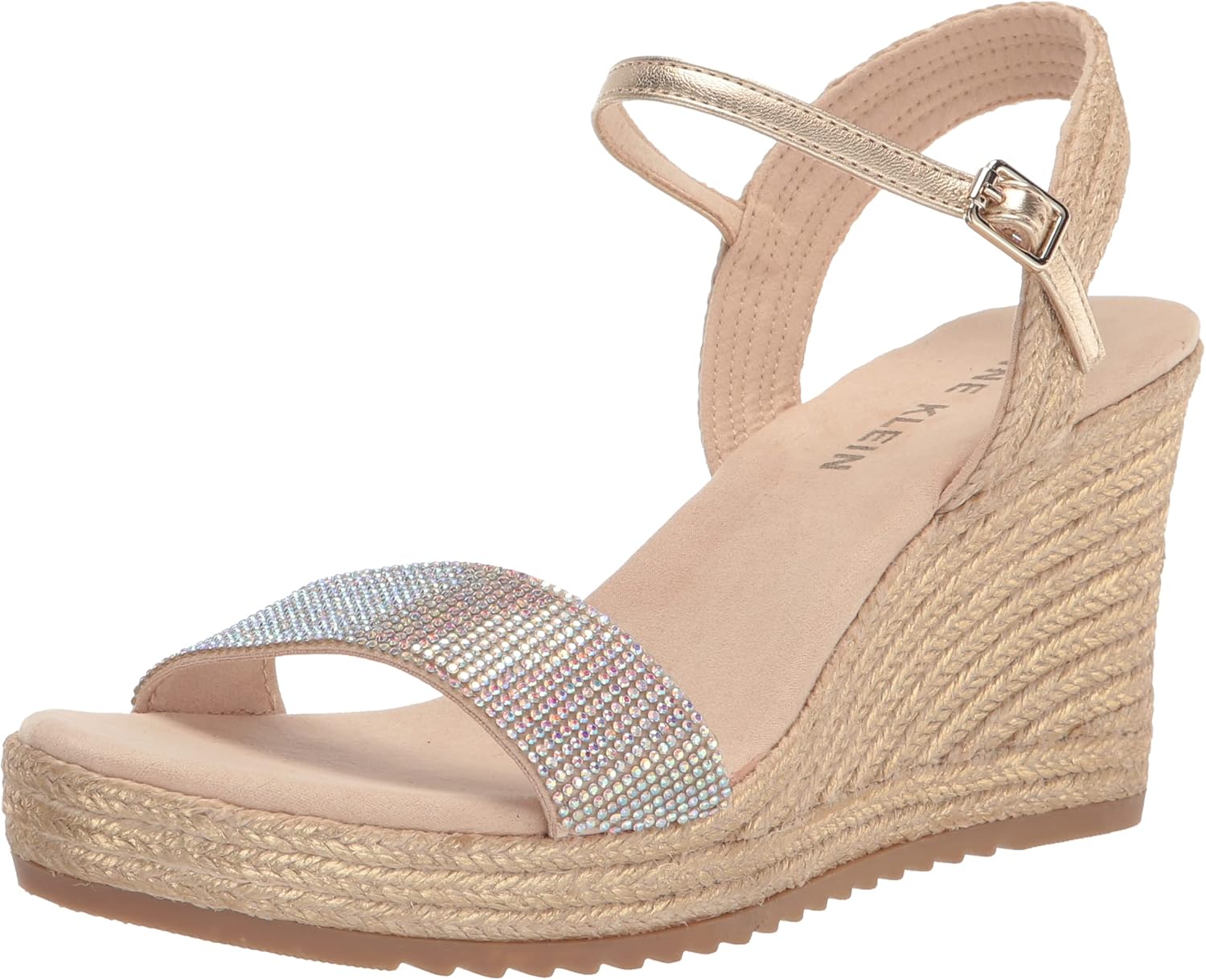 Anne Klein Women's Wella Wedge Sandal, Platinum, 10