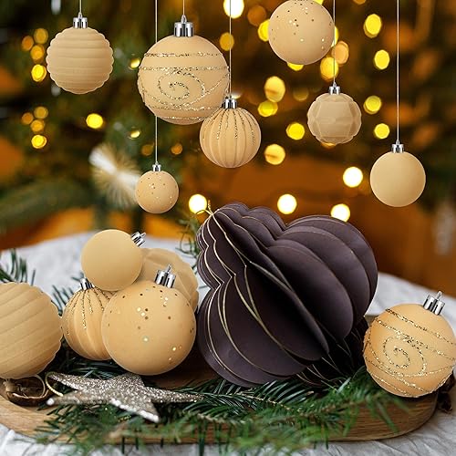 Miniatura 18 de Suzile 18 adornos de terciopelo para árbol de Navidad, bolas de Navidad, bolas de Navidad, adornos colgantes de vacaciones para árbol de Navidad