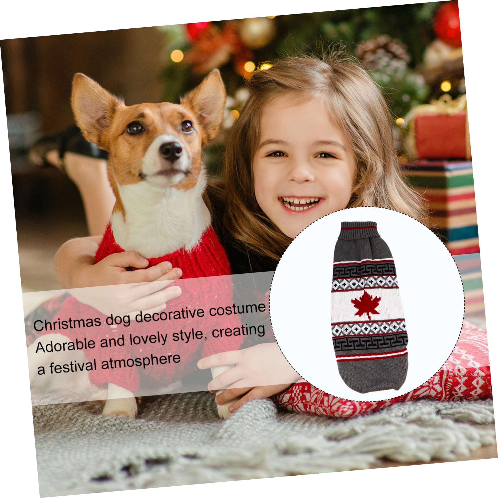 Housoutil 3piezas Suéter De Navidad para Perros Ropa De Invierno para Mascotas Suéter De Diseño Único para Cachorros para Fiestas y Celebraciones Festivas Gris Arce XXL
