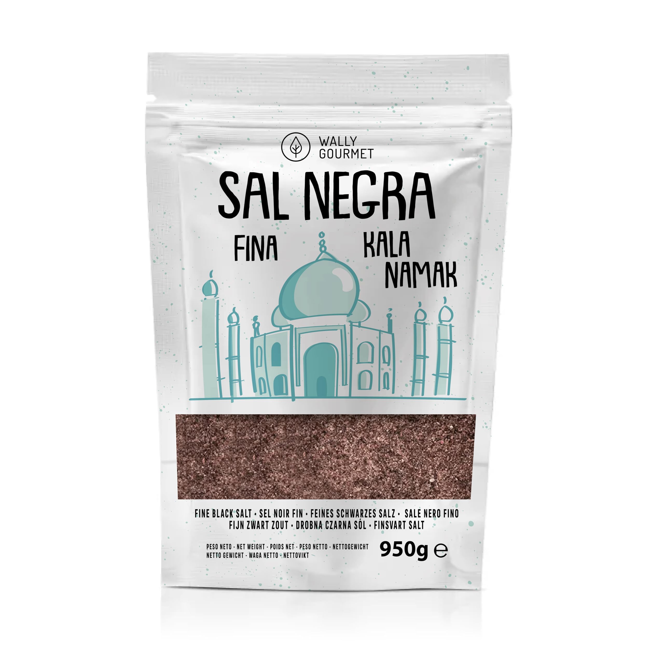 Sal Kala Namak, Fina, 100% Natural, |Sabor Huevo| Sin Aditivos, Sin Refinado. Sal Negra Del Himalaya. Mayor Contenido En Oligoelementos. Para Sazonar. Origen: India y Pakistán. (Fina) (Fina)