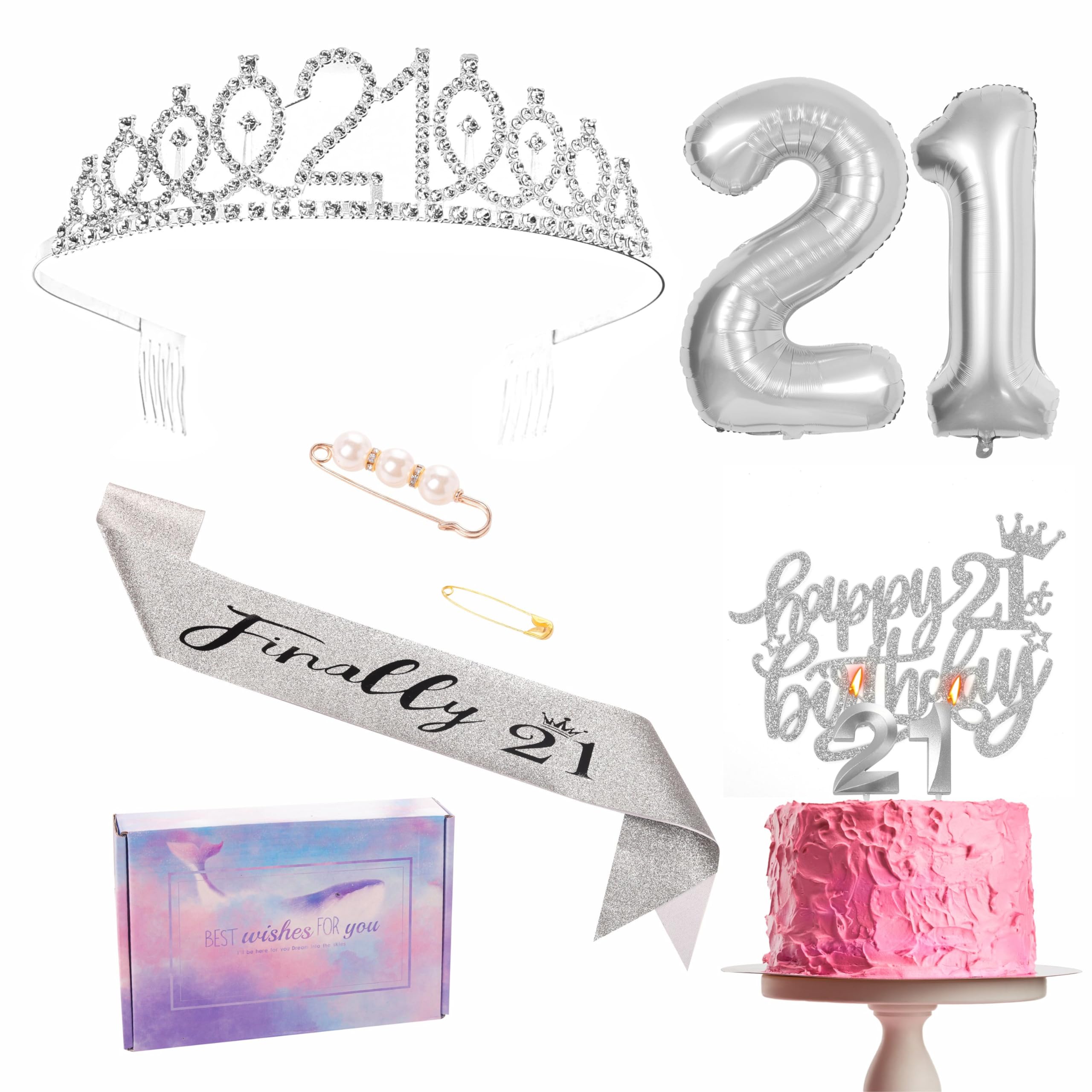 21. Geburtstag Deko-Set Für Mädchen – Inkl. Krone, Schärpe, Kuchenaufsatz & Kerzen In Gold/Schwarz | Perfekt Für Die Große Feier