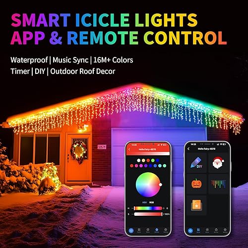 Miniatura 2 de Luces LED RGB inteligentes para exteriores, control de aplicación de 99 pies, sincronización de música y modos de bricolaje, 912 luces LED de