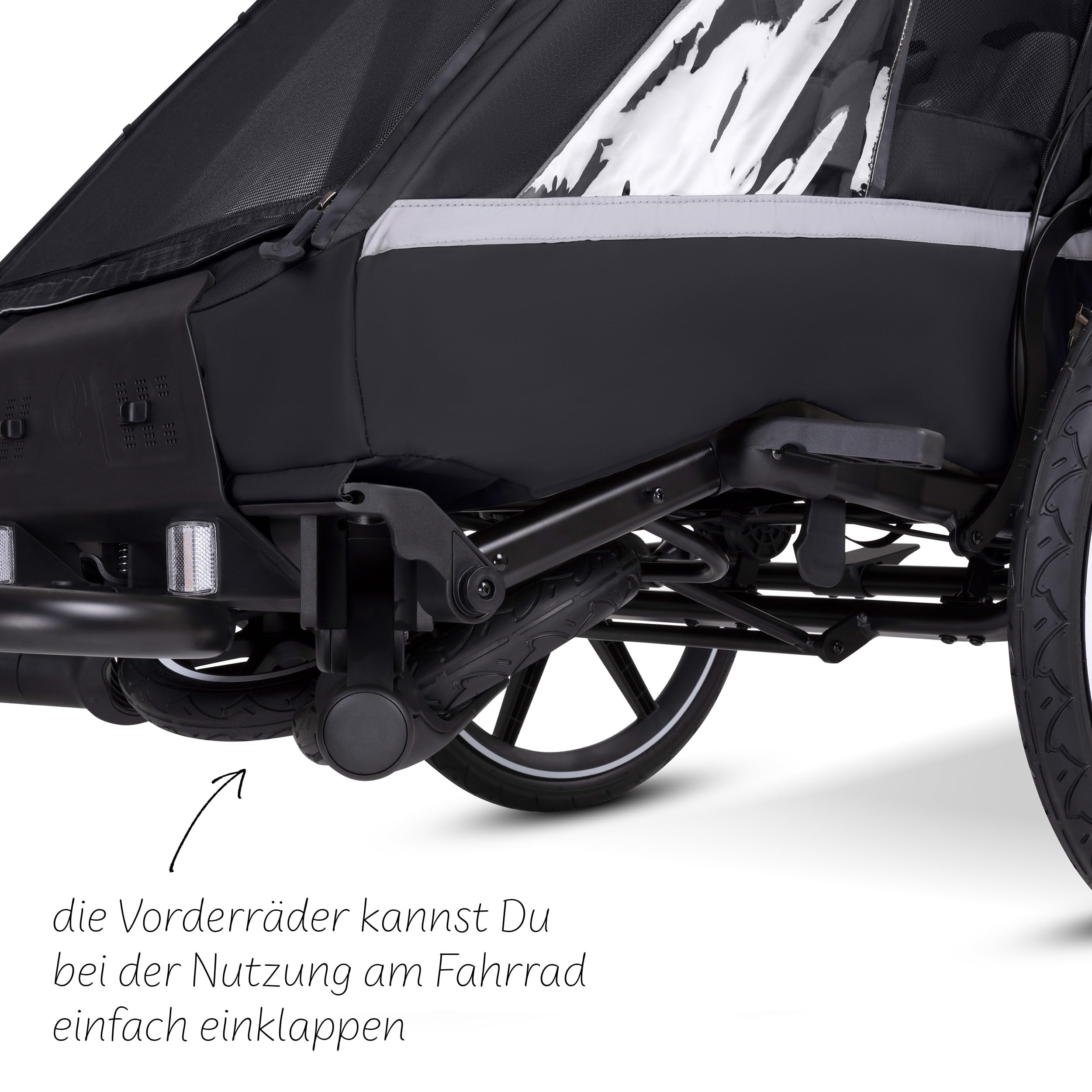 ABC Design Rimorchio per bicicletta 3 in 1 Tour con 2 sedili confortevoli e ruote pneumatiche – Ink