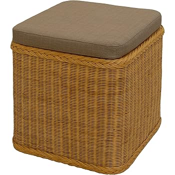 korb.outlet Rattan Wäschekorb Wäschetruhe gepolstert Sitz Weiss Groß