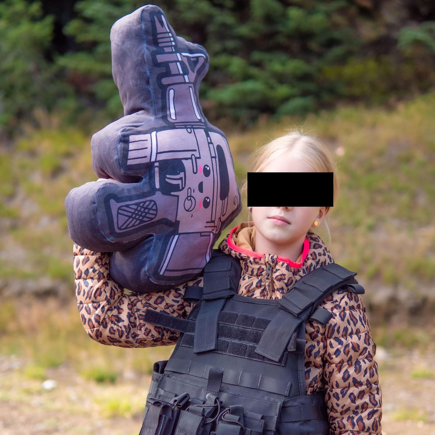 Assault Rifle Plushie - Eugene The M16 from Battle Buddies - 23 Inch Gun Original AR15 Jumbo Plushie Kawaii Pillow Cushion