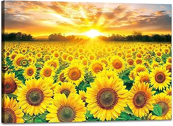 Amazon.co.jp: アートパネル ひまわり 向日葵 風景画 キャンバス絵画