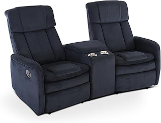 Raburg Kinosessel, 2er-Fernsehsessel mit Relaxfunktion & Liegefunktion, mechanisch, für 2 Personen, Taschenfederkern-Polsterung, Belastbarkeit je Sitzplatz 150 kg, Maxx, Cord-Mikrofaser|Nachtblau