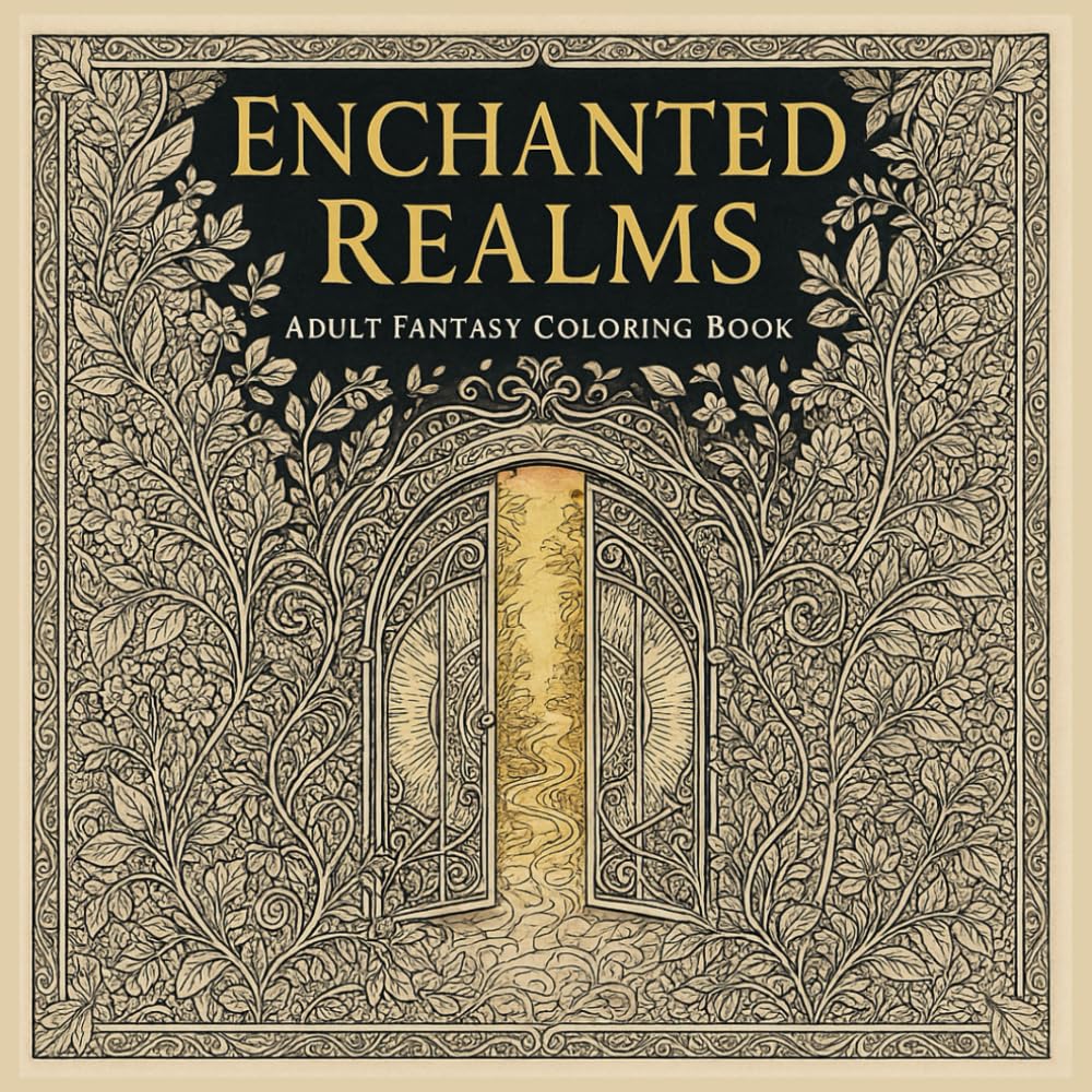 Enchanted Realms: An Adult Fantasy Coloring Book of Magical Worlds and Intricate Designs