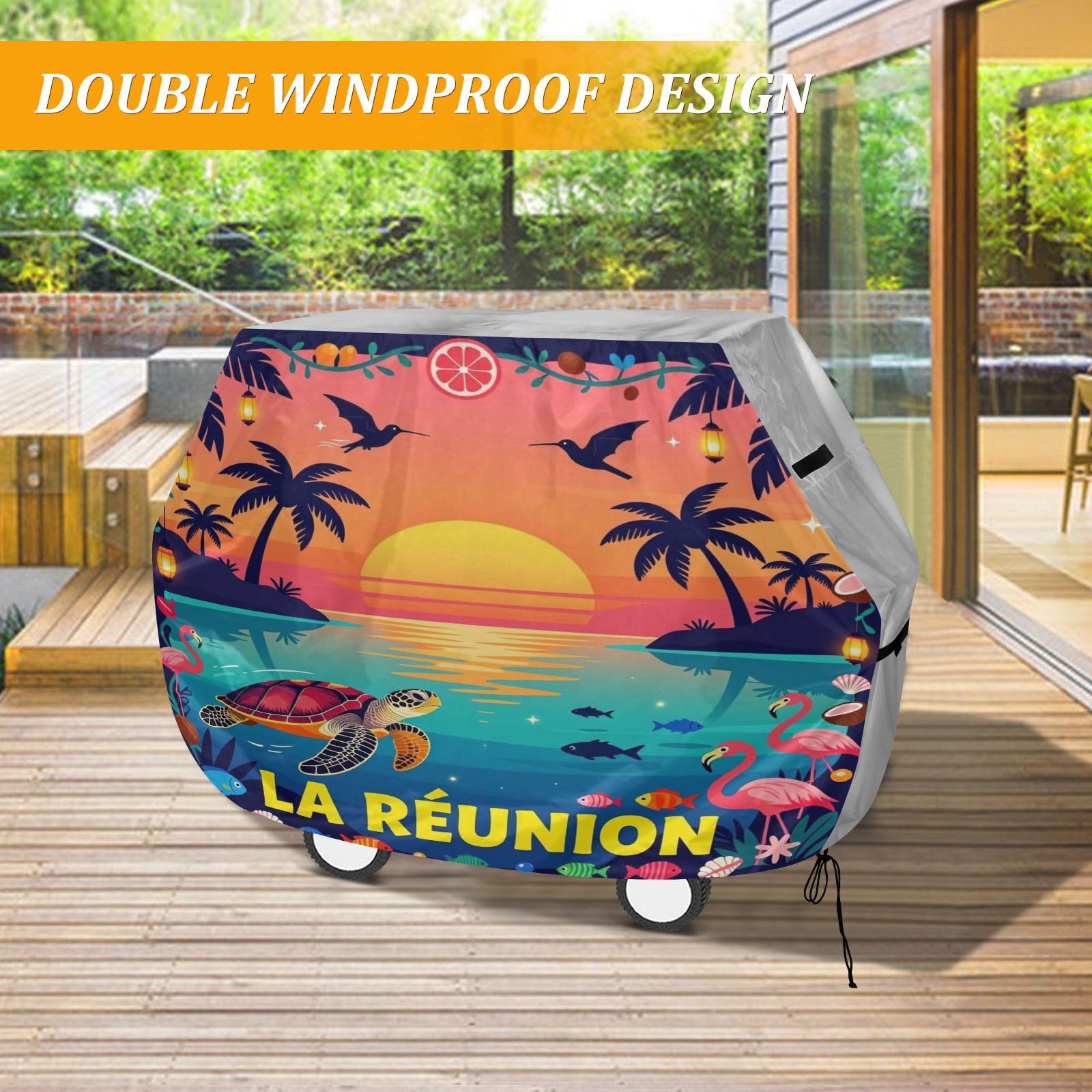 Fundas para ahumadores de 65 pulgadas resistentes a la decoloración y a los rayos UV para exteriores La Tortue Et L'?lot