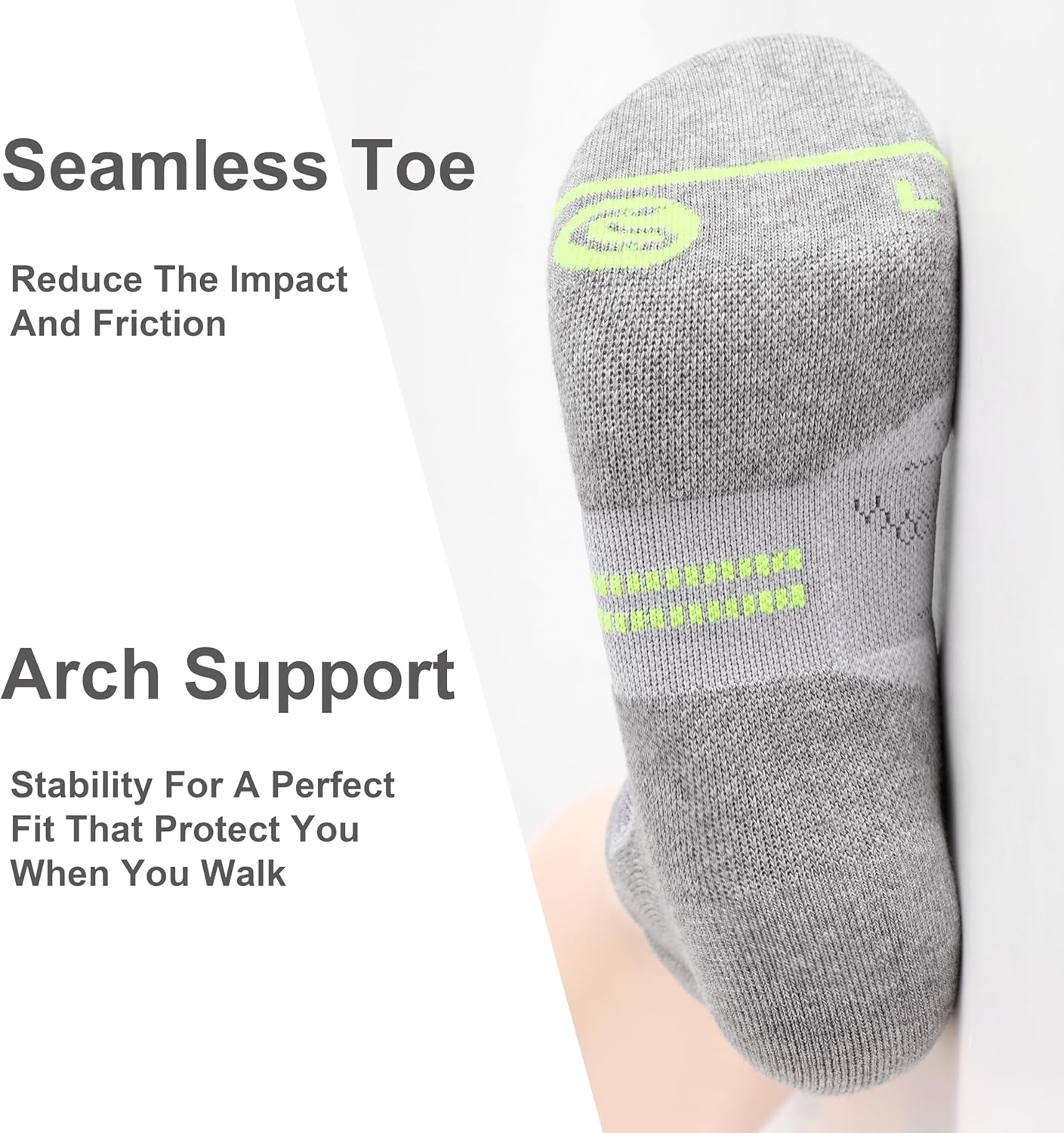 CS CELERSPORT 6 Pack Men's Running Ankle Socks with Cushion, Low Cut Athletic Sport Tab Socks - Image 4