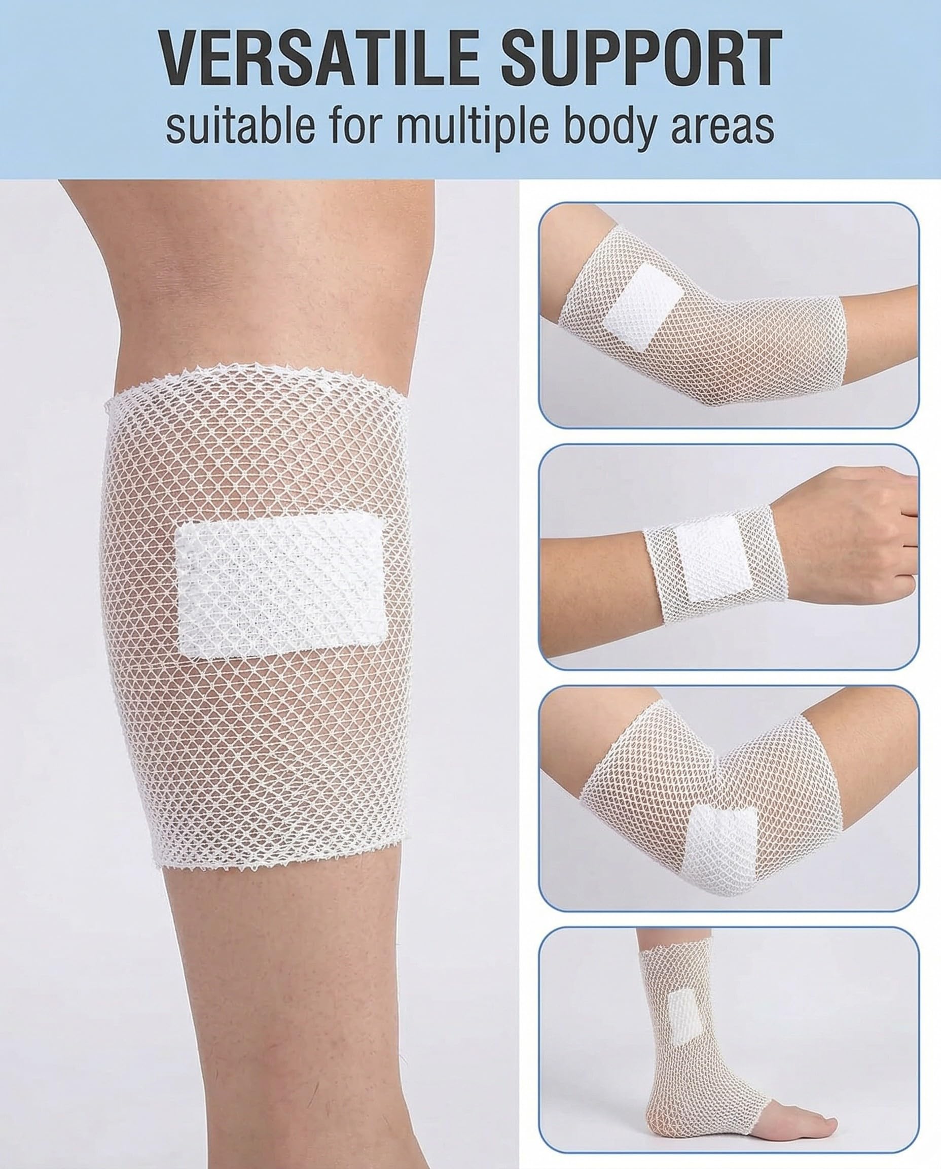 1 Pieza Vendaje tubular elástico, vendaje de red, venda elastica adhesiva, vendaje de manguera de malla transpirable, para la retención del vendaje de heridas