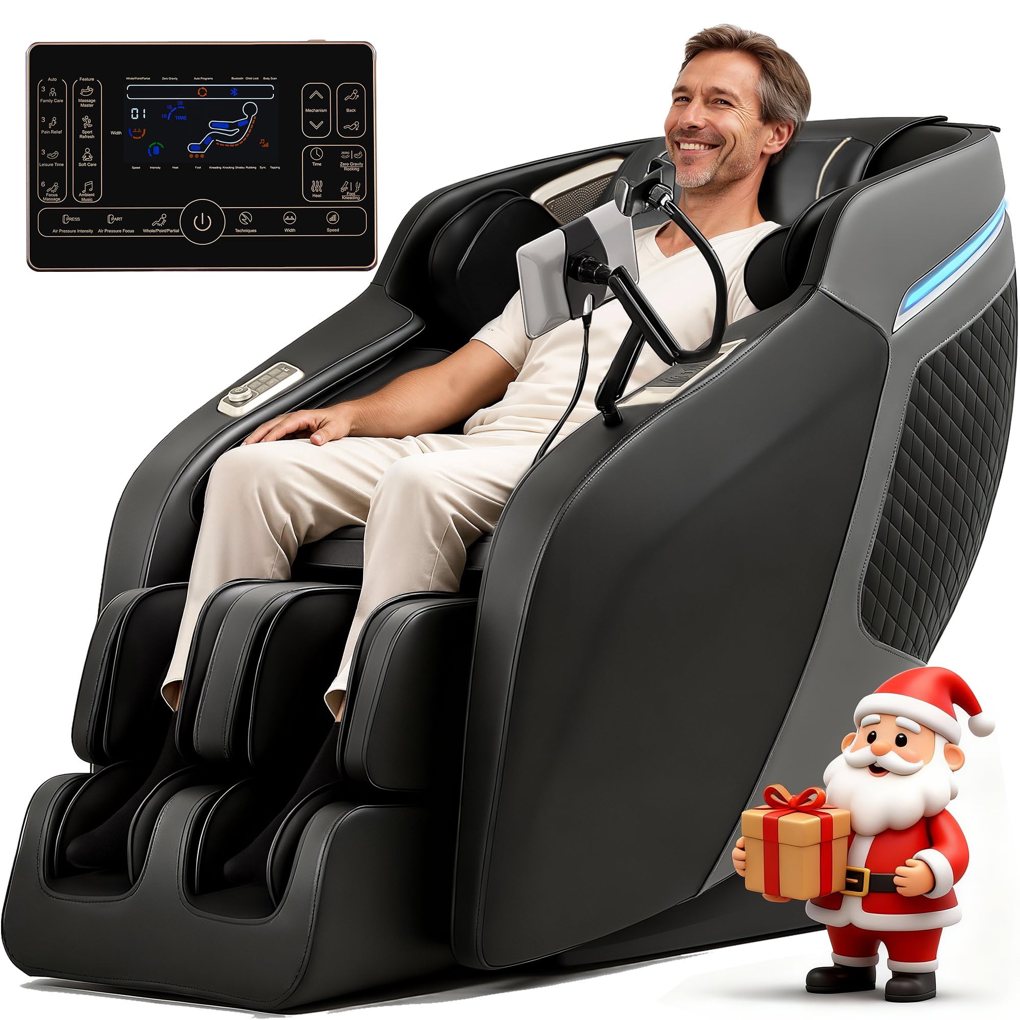 4D Massage Chair Full Body, Zero Gravity 55" SL-Track Shiatsu Massage Chair Recliner w/Heat, Body Scan, 18 Massage Technique, Foot Massage, Extendable
