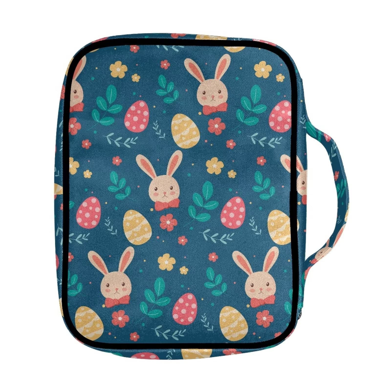 AFPANQZ Easter Rabbit with Eggs Handbags for Womens Portable Handbags Study Handbag Carrying Handbag with Front Pocket