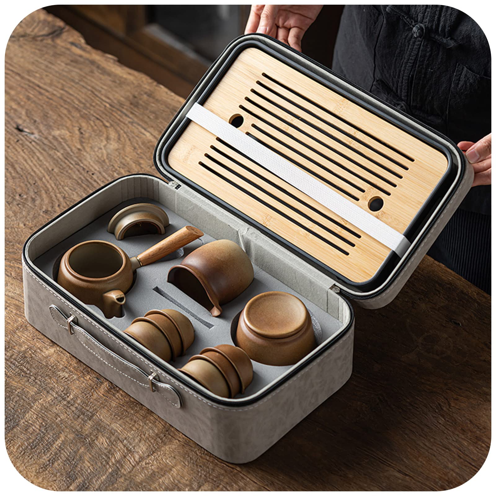 Amazon.co.jp: Tea Set Tea Set, Travel Tea Set, Portable Teapot