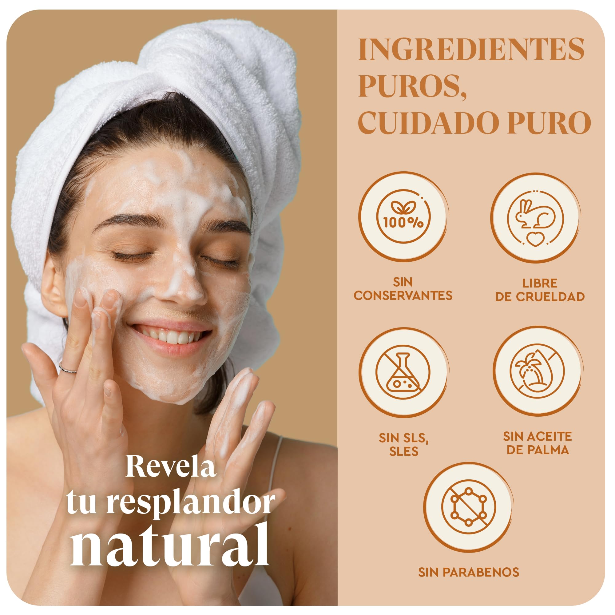 Jabon de Curcuma Para la Cara - 100g Pastilla Jabon Cara Piel Grasa y Cuerpo - Jabón Antibacterial Limpieza Facial - Turmeric Soap — view 5