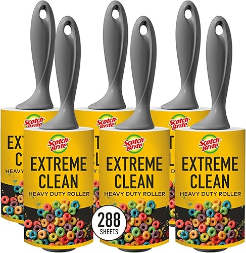 Scotch-Brite Extreme Clean - Rodillo de pelusa resistente, removedor de pelusa avanzado para residuos más grandes, rodillo de pelusa extra adhesivo