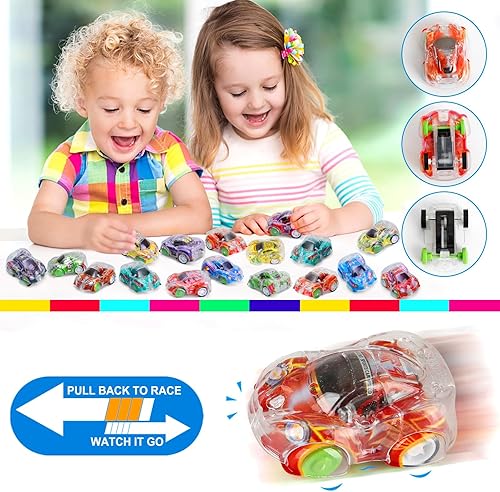 Worgree 50 Pcs Mini Pull Back Cars, Small Race Car Toys Bulk Party Favors for Kids 4-8 8-12 Treasure Box Toys for Classroom Prizes Pinata Goodie Bags Stuffers Birthday Gifts for Boys Girls Toddlers