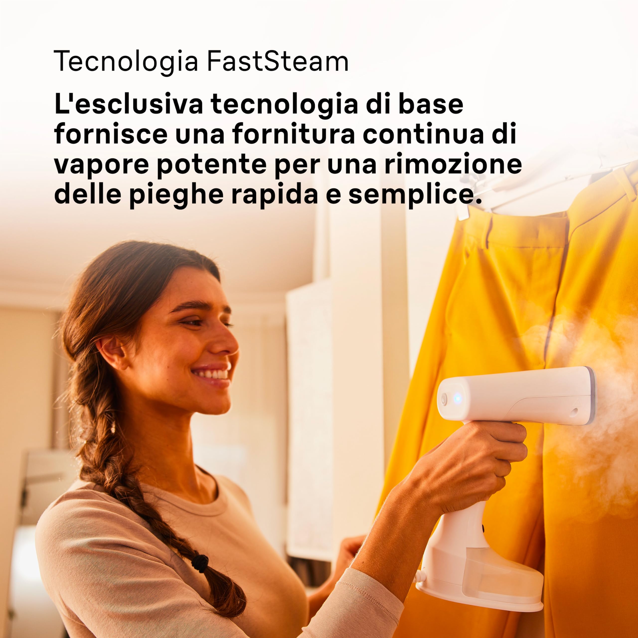 Braun QuickStyle 5 GS5011PU, Stiratore Verticale con la Prima Piastra al Mondo con Tecnologia Dual FreeGlide 3D, Riscaldamento Rapido, Vapore 22 g/min, Capacità Serbatoio 150ml, 1200W, Bianco/Viola
