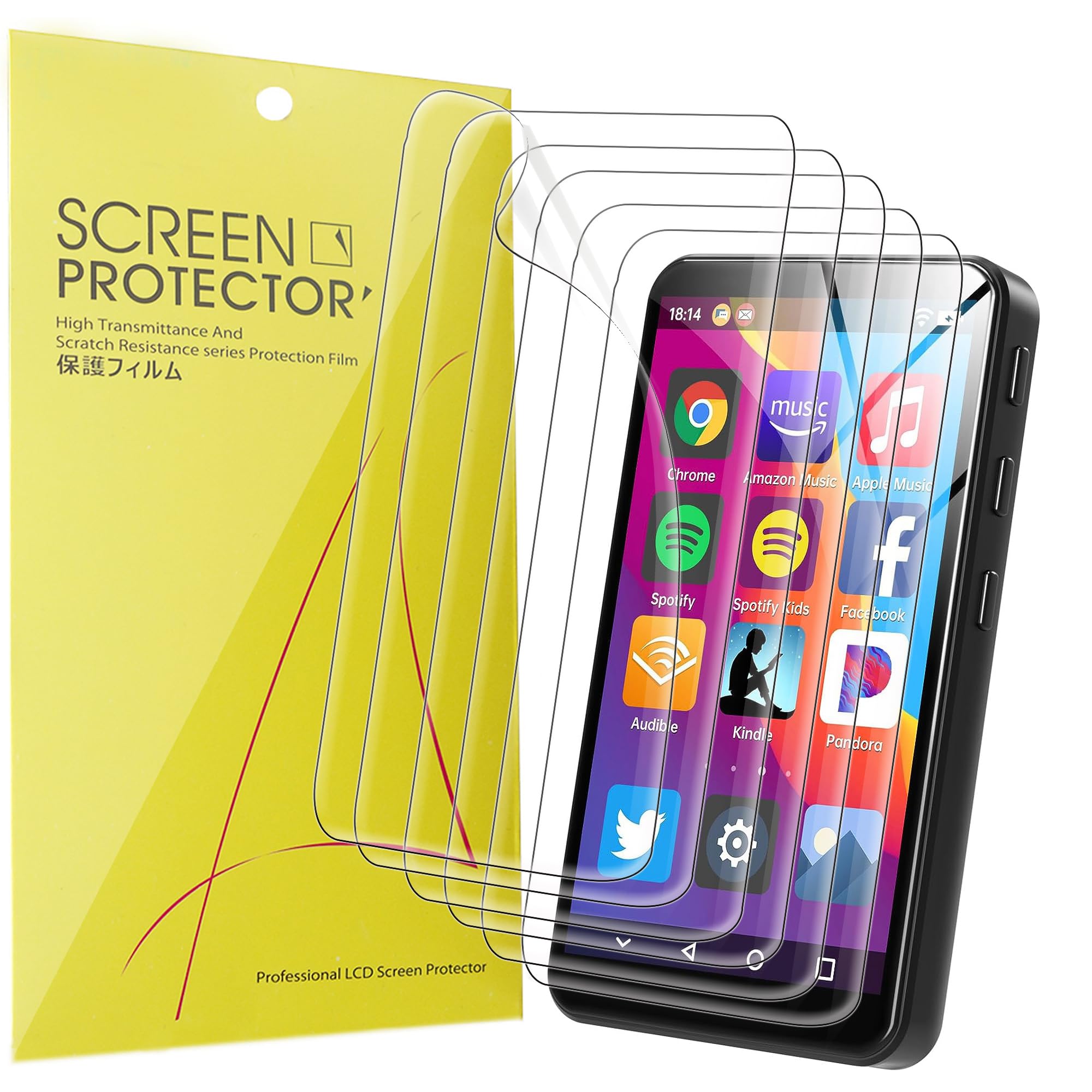 Lamshaw Compatible for MIUTRY MP3 Player Screen Protector, [6 Pack] Full Coverage TPU Clear Film Compatible for MIUTRY 4 Inches MP3 Player (6 PACK)