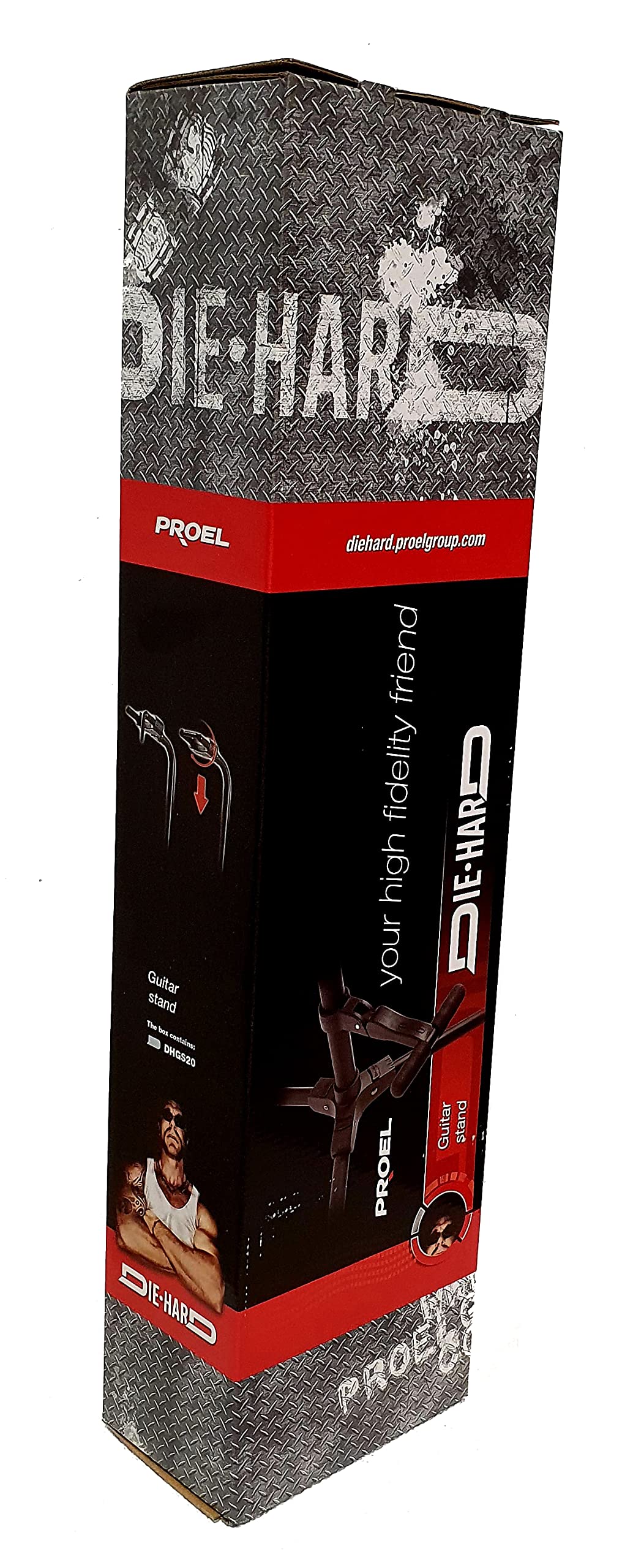 ROCKSTAR - Soporte para Guitarra y Bajo Universal GS20DG Automático con Cabezal de Seguridad. Pie de Guitarra al suelo