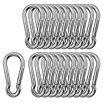 Outmate Marine Grade 316 Stainless Steel Carabiners -1.57 inch Heavy Duty, Durable & Rust-Free Clips for Gym, Swing, Dog Leashes, Hammocks, Keychains, and More(316,M4,Pack of 20)