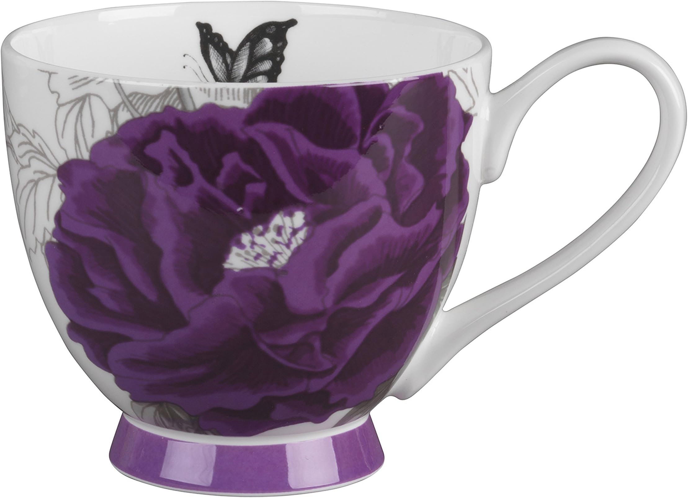 Portobello Sandringham Peony Purple Bone China Mug