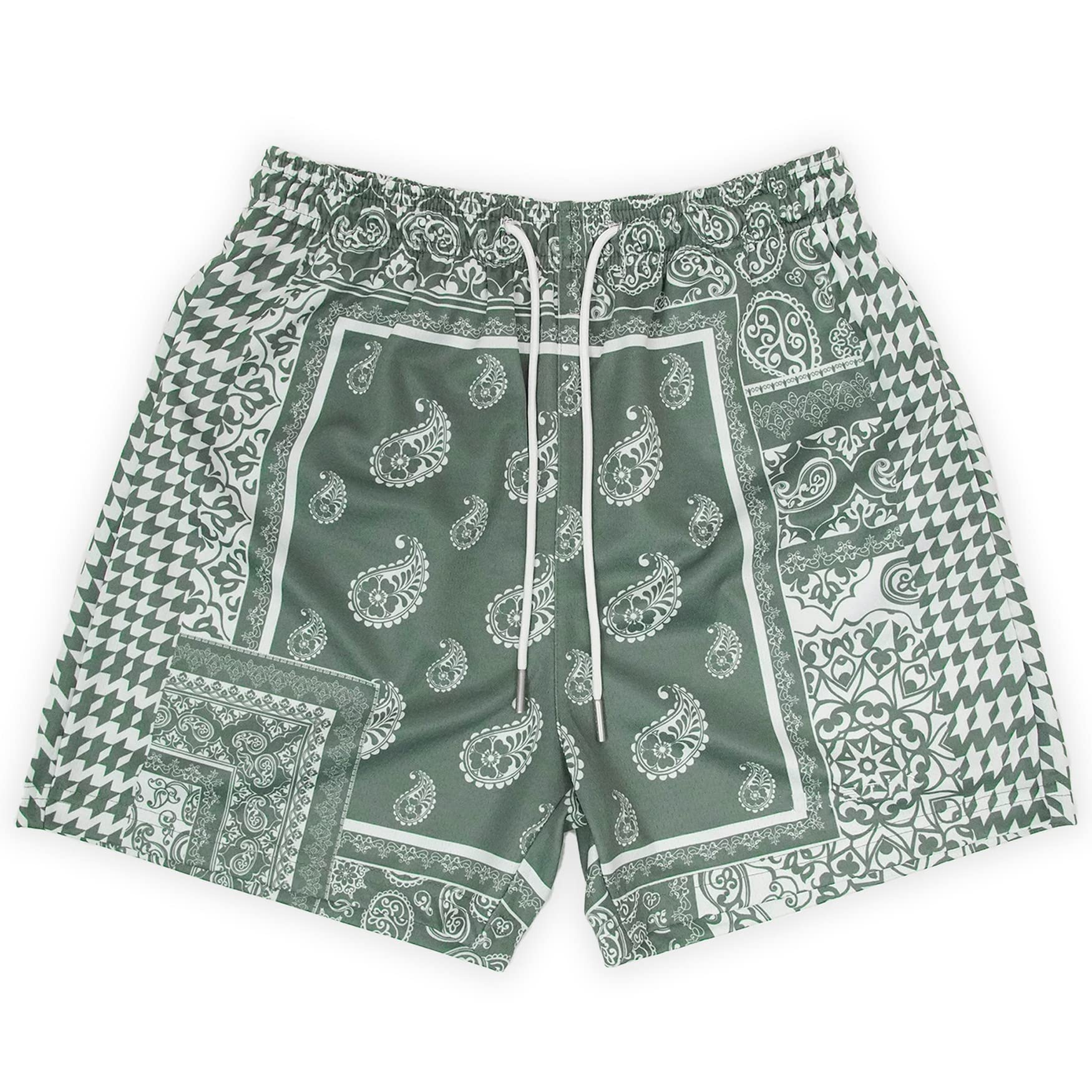 DIOTSR Mens Graphic Shorts Boho Paisley Shorts Athletic Basketball Bandana Shorts Running Streetwear Drawstring Waist