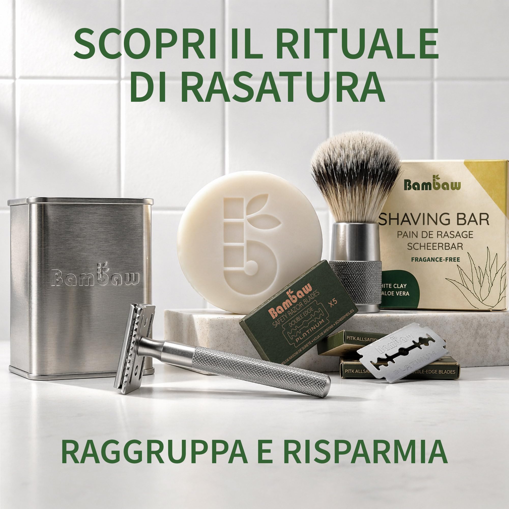 Bambaw | Sapone da barba | 80g | Sapone naturale argilla e sapone aloe vera | Sapone da barba artigianale | Sapone solido barba | Sapone pre barba | Sapone vegetale