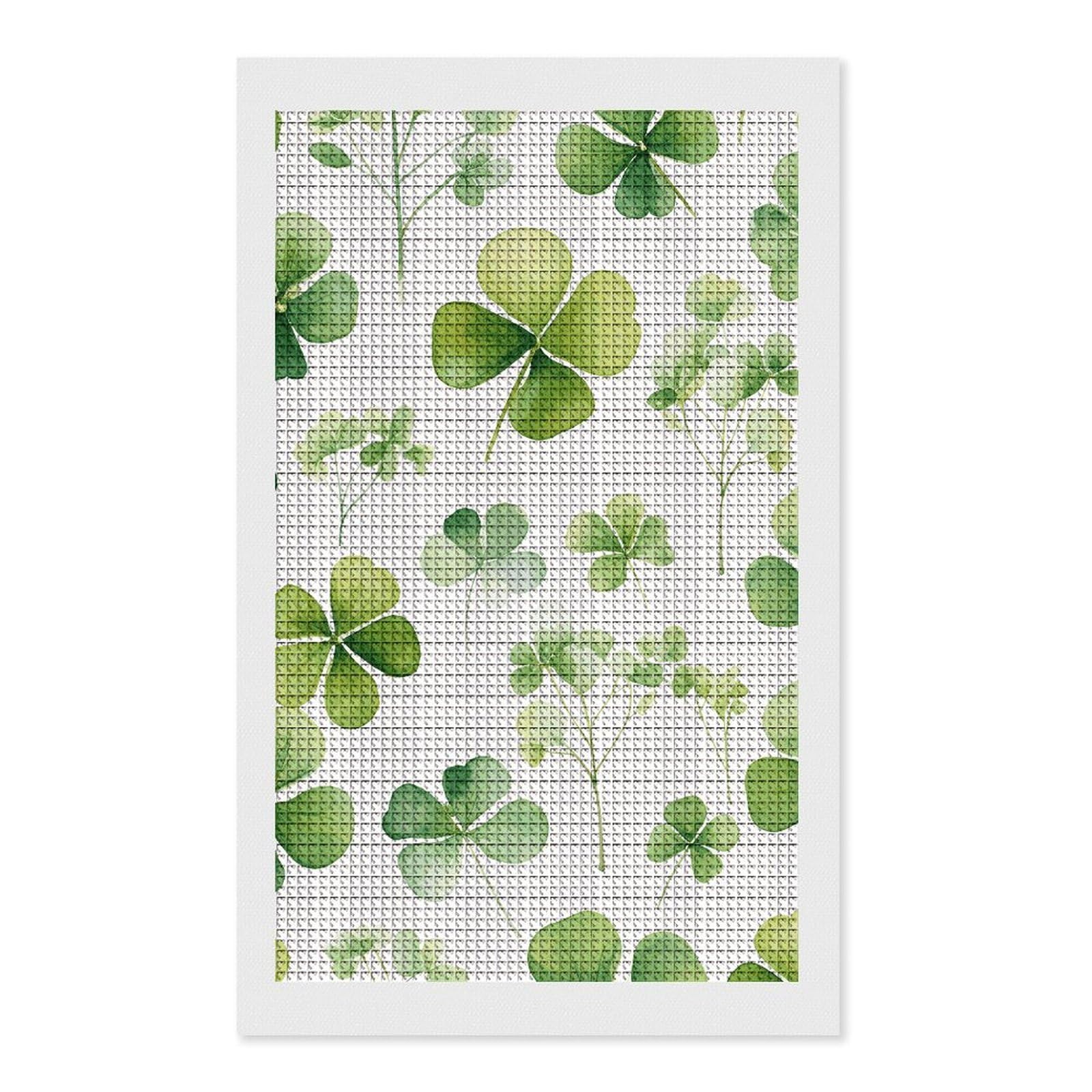 Clover Diamond Art Kits for Adults, DIY 5D Diamonds Painting Kits for Beginner, Round Full Drill Diamond Dots Painting, 12"x20" Diamonds Pictures Gem Art and Crafts Wall Decor