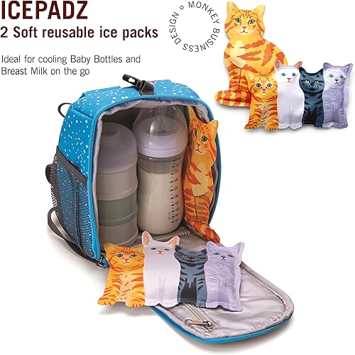 Miniatura 2 de Monkey Business Icepadz - Juego de hielo suave, bolsas de hielo reutilizables para biberones y leche materna, bolsa de hielo delgada para