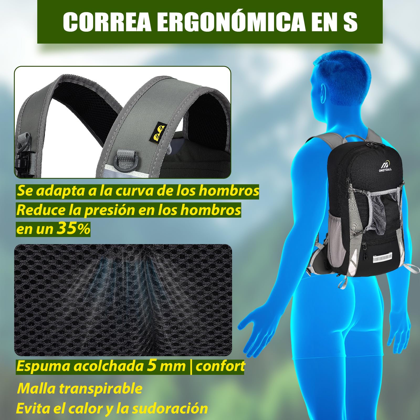 Local Lion Mochila de Ciclismo 20L/30L Montaña Senderismo Macutos Trekking Camping al Aire Libre Nylon con Cubierta de Lluvia para Hombres y Mujeres