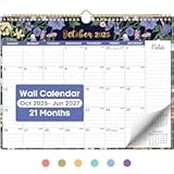 2026 Calendar&comma; 21-Month Calendar from October 2025 to June 2027&comma; 11&period;5" x 14&period;7"&comma; Spiral Binding Hanging Monthly Wall Calendar&comma; Perfect for Home or Office&comma;Midnight Garden