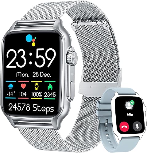 Reloj inteligente para hombre, rastreador de actividad física relojes con pantalla táctil de 2.0 pulgadas, resistente al agua, para llamadas,