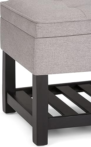 Miniatura 50 de SIMPLIHOME Cosmopolitan - Banco otomano rectangular de transición de 44 pulgadas de ancho con parte inferior abierta en piel sintética vegana gris