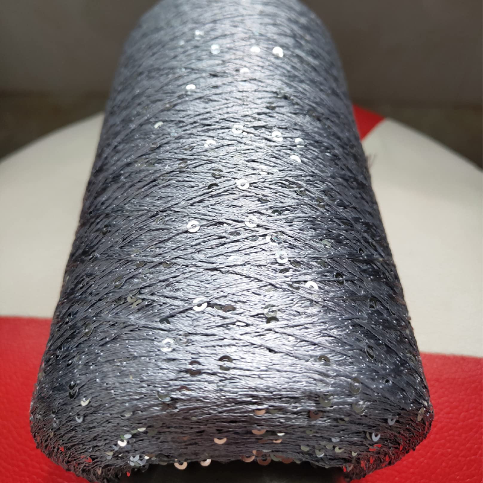 filato, filato per uncinetto, Matassa di filato di paillettes unico in seta di ghiaccio naturale da 550 g. Filato for maglieria all'uncinetto for filo for maglieria(Number 02)