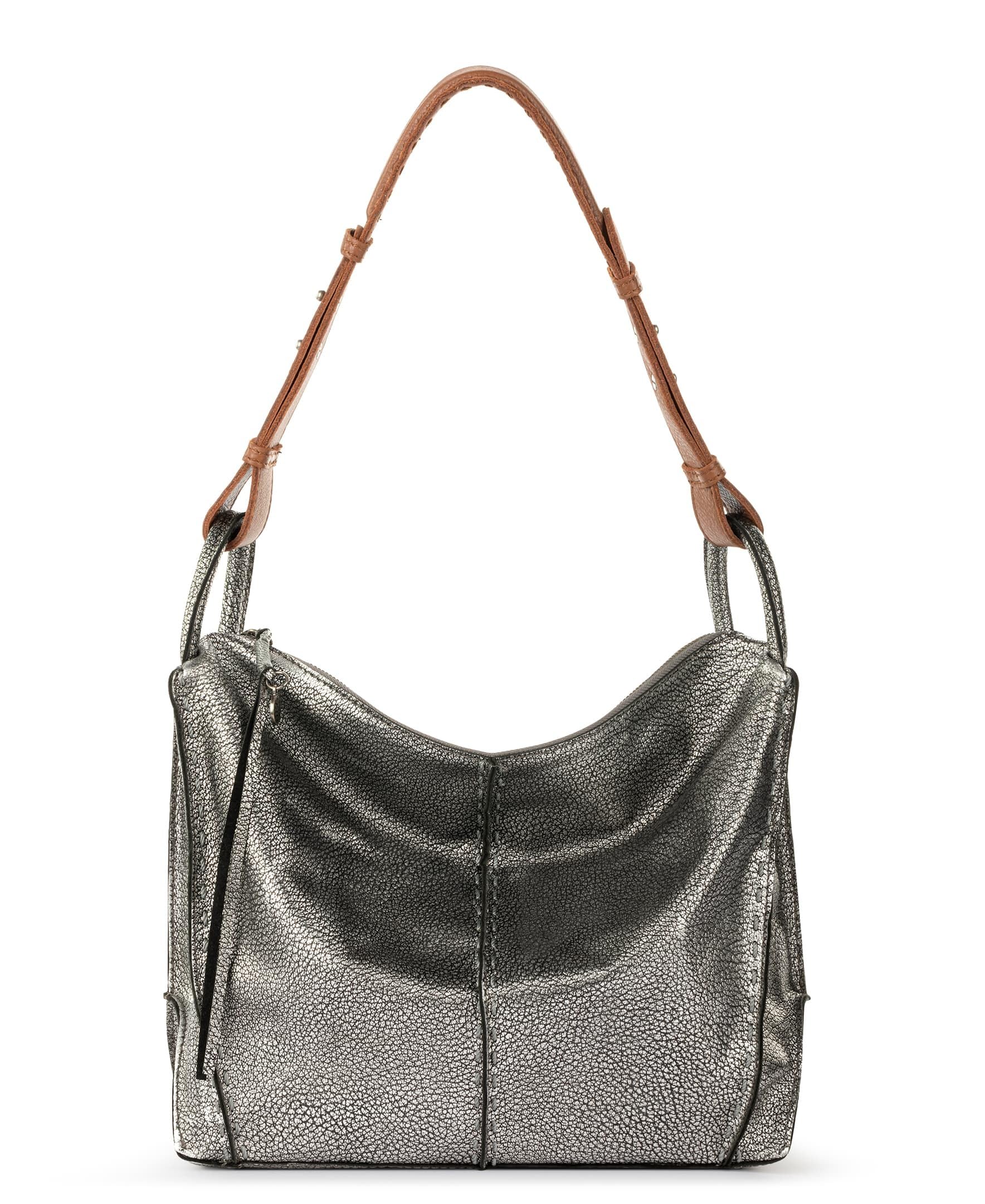 Los Feliz Hobo in Leather, Lined Shoulder Purse