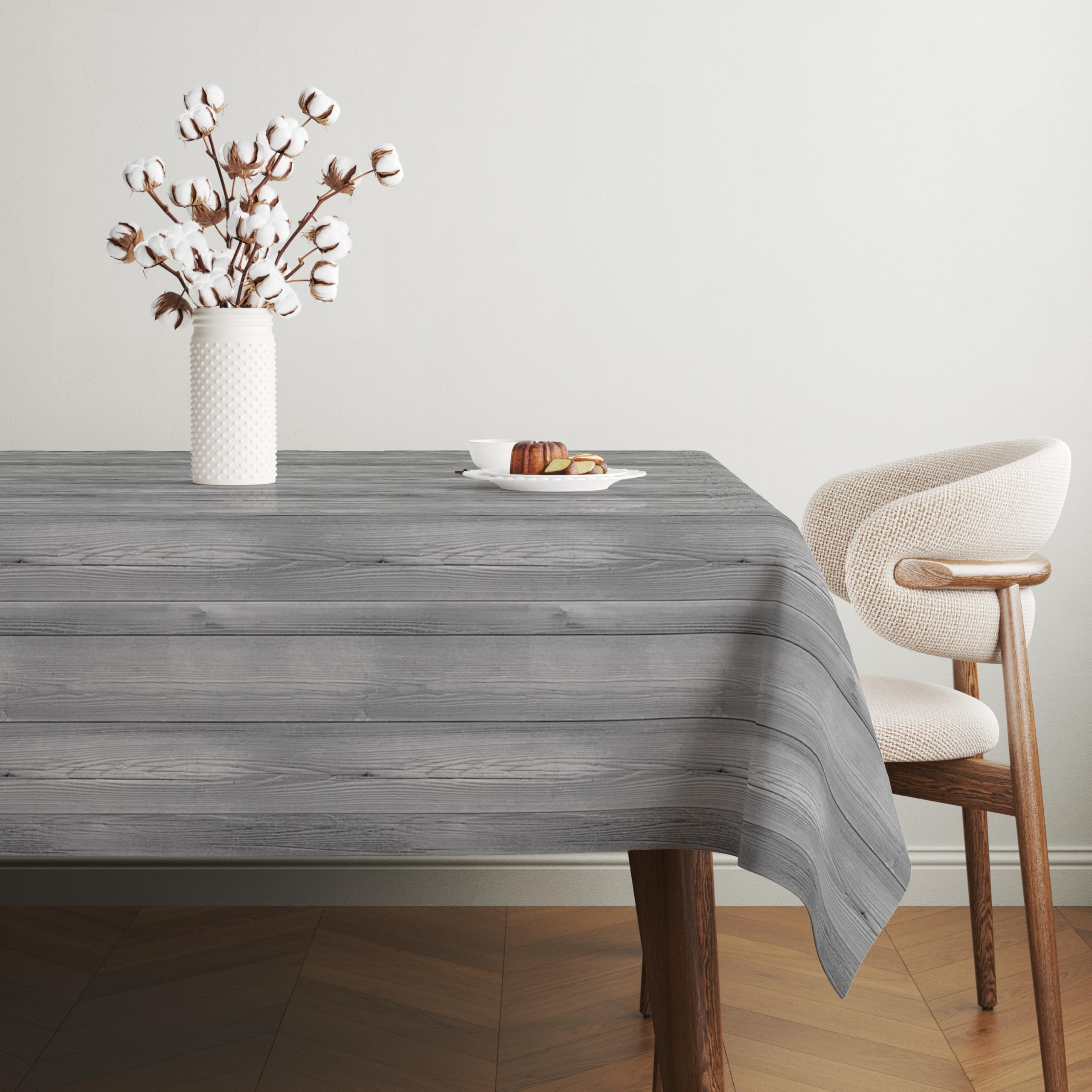 Martina Home Oilcloth Tablecloth, Wood, Grey, 100 x 140 cm, 55.1 x 39.4 inch (Square) - Image 3