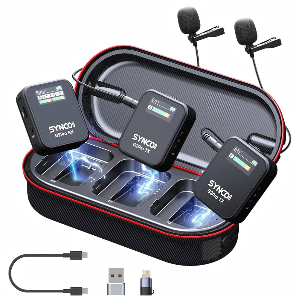 SYNCO Wireless Lavalier Microphone, G2(A2) Pro Lapel Mic